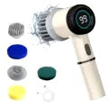 Electric Spin Scrubber With 5 Replaceable Brush Head, Three-speed Adjustable Handheld Rechargeable Shower Scrubber