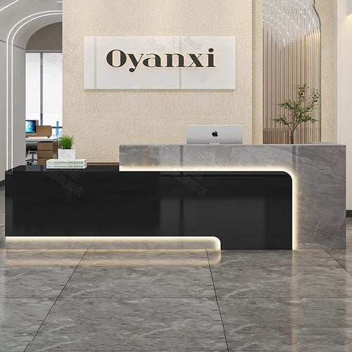 b11-Display Hotel Reception Desks Luxury Modern Office Decorations Simple Modern Hair Salon Reception Desk Beauty Salon
