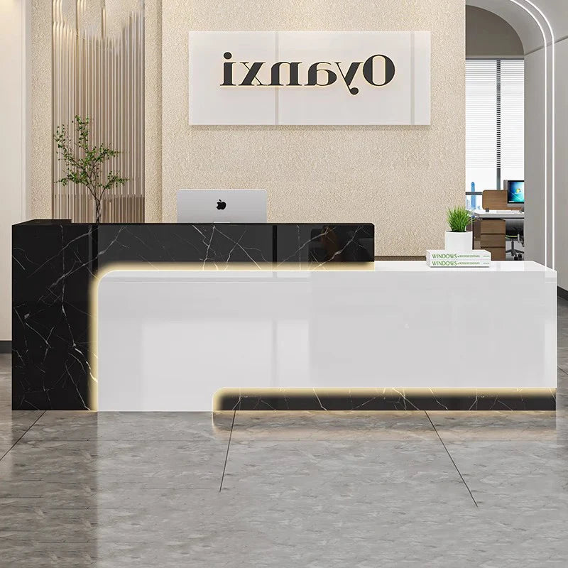 b11-Display Hotel Reception Desks Luxury Modern Office Decorations Simple Modern Hair Salon Reception Desk Beauty Salon